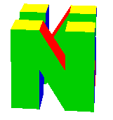 The Nintendo 64 logo, spinning.
